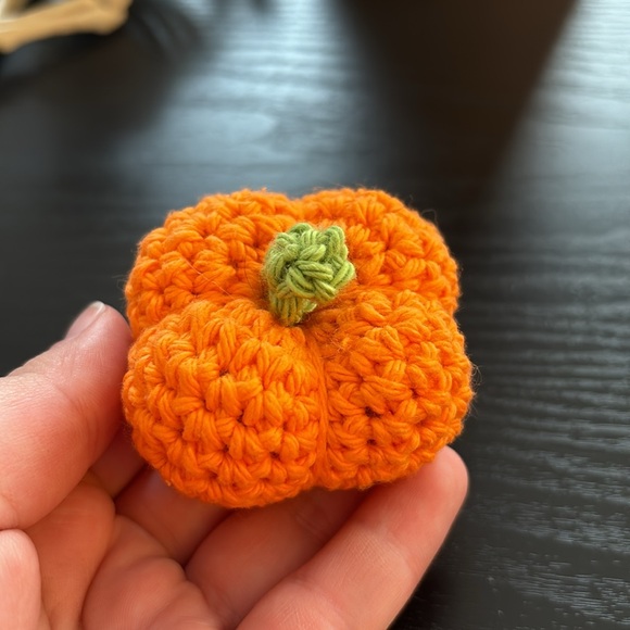 Handmade Crocheted Mini Pumpkin - Picture 2 of 3